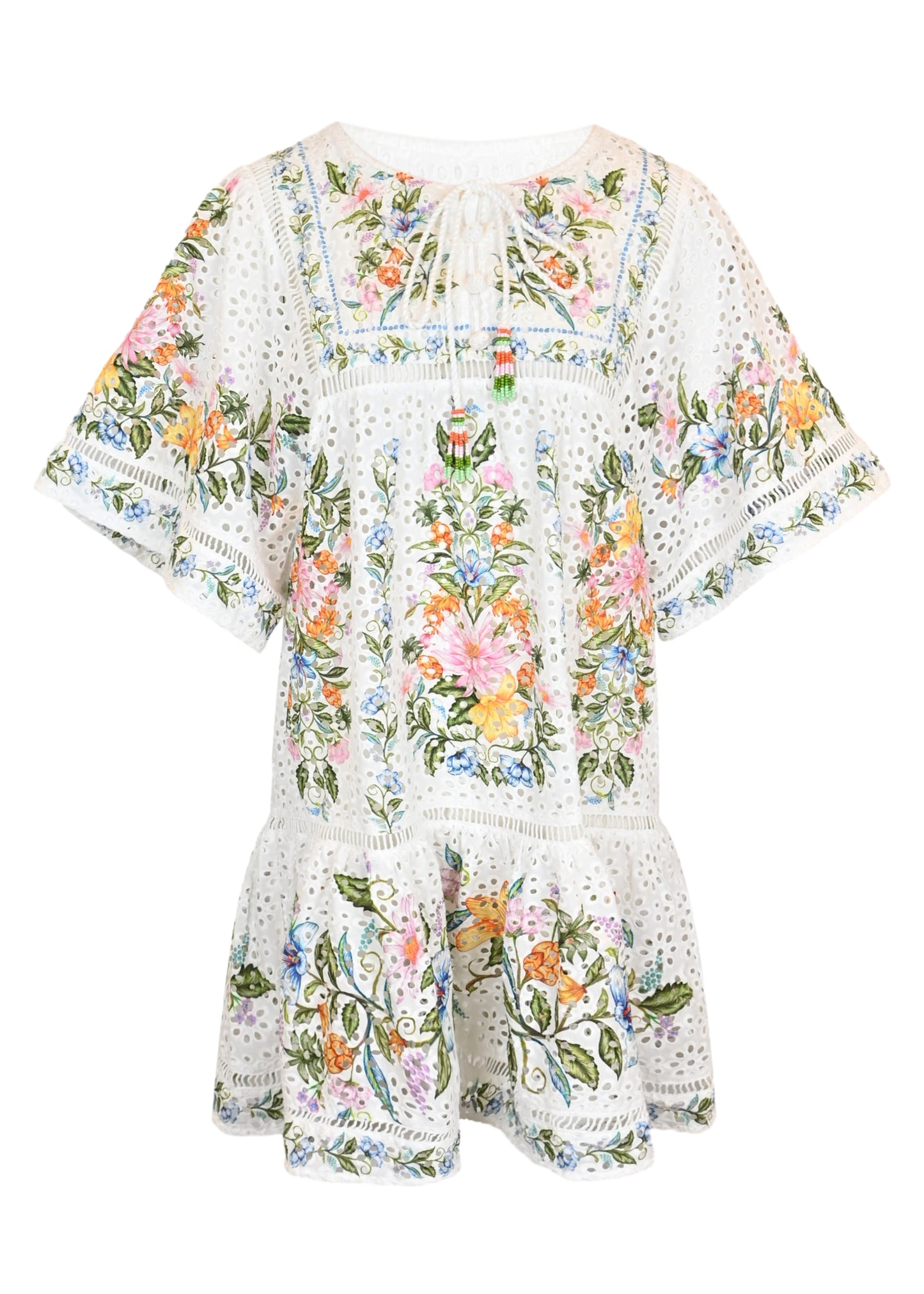 Load image into Gallery viewer, Off White Sweet Bloom Bouquet Short Cover Up
