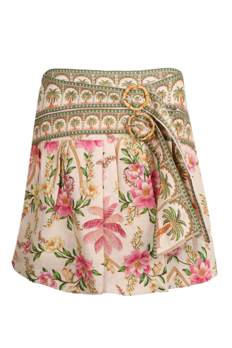 Palm Dream Off-White Double Waistband Mini Skirt
