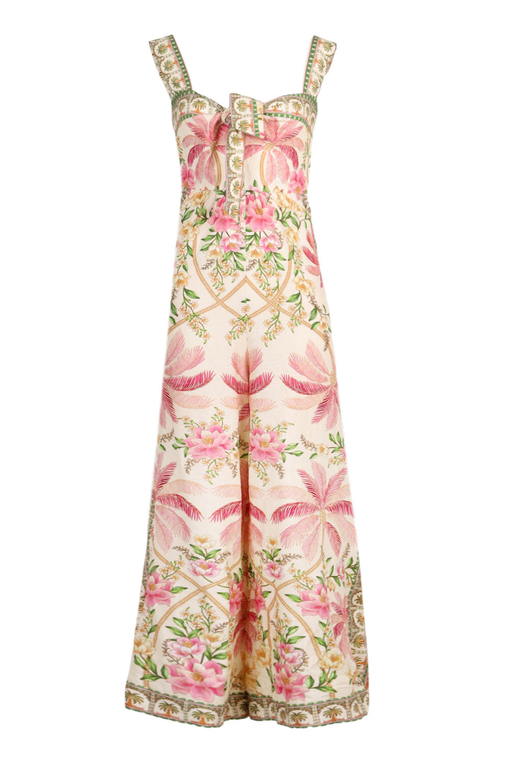 Load image into Gallery viewer, Palm Dream Off-White Strap Knot Jumpsuit
