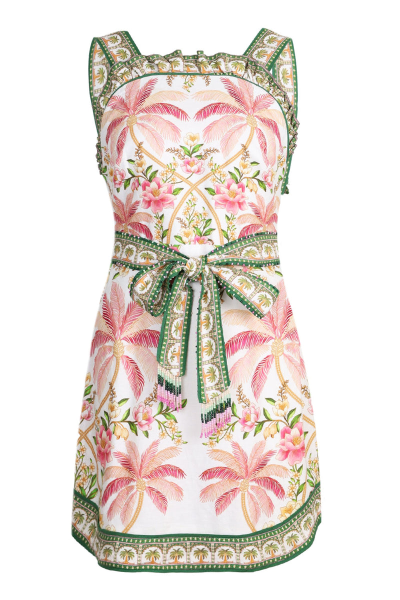 Palm Dress Off-White Sleeveless Angled Mini Dress