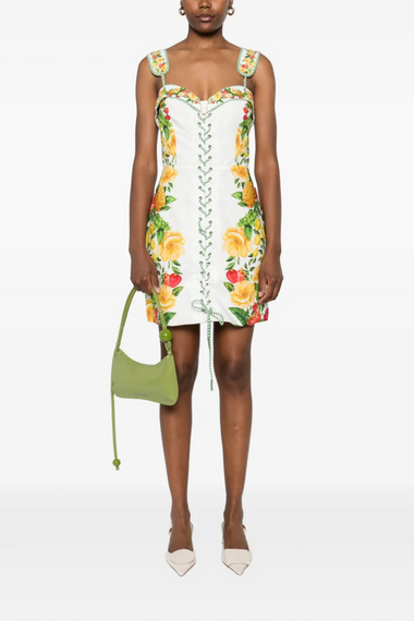 Picnic Flowers Off-White Sleeveless Mini Dress
