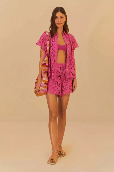 Pink Seashell Eyelet Shirt