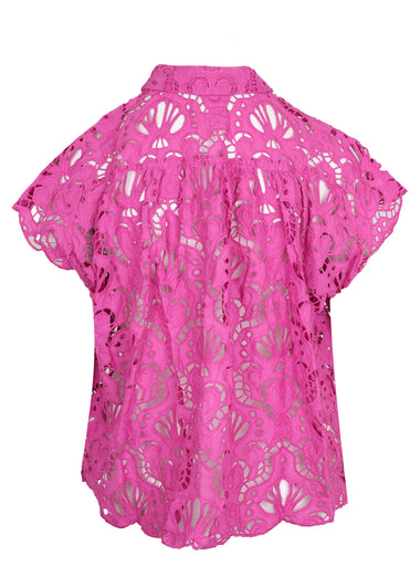 Pink Seashell Eyelet Shirt