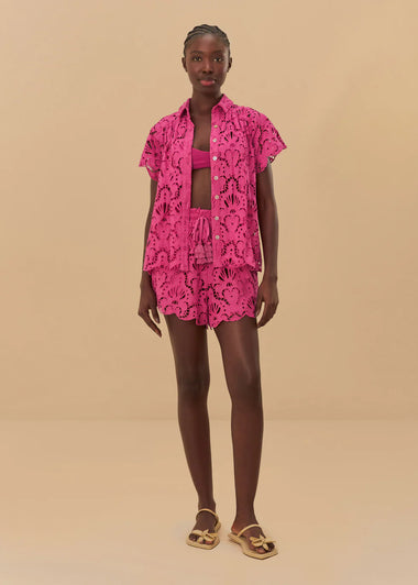 Pink Seashell Eyelet Short