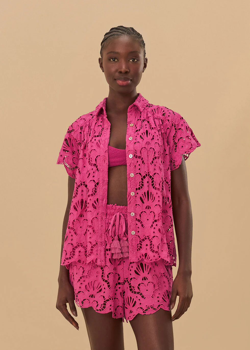 Load image into Gallery viewer, Pink Seashell Eyelet Shirt
