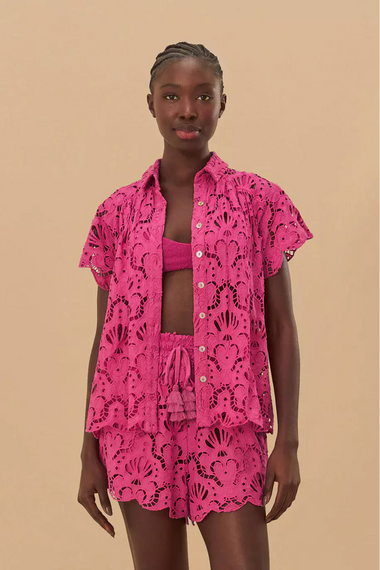 Pink Seashell Eyelet Short
