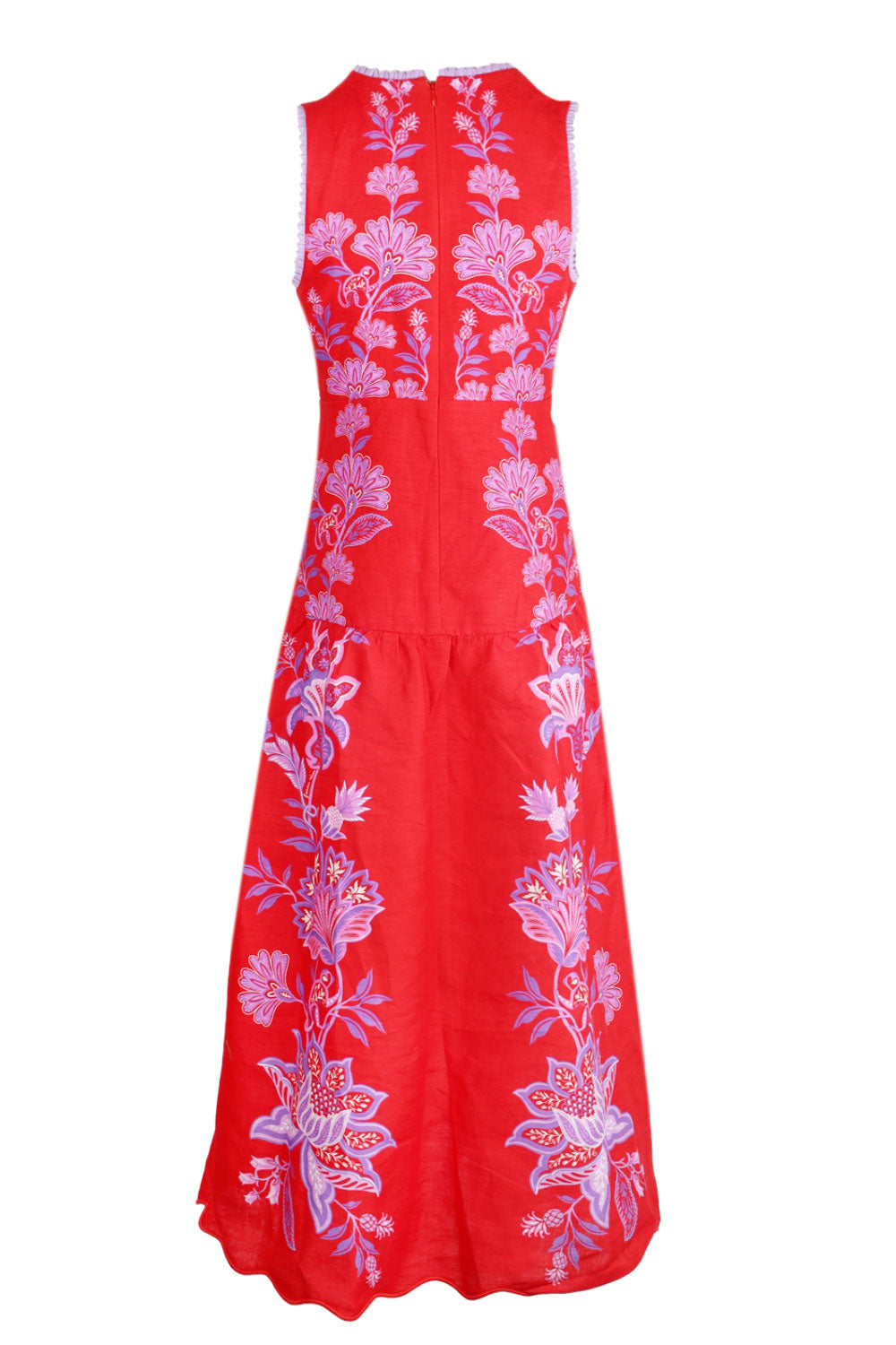 Load image into Gallery viewer, Porcelain Garden Red Midi Dress
