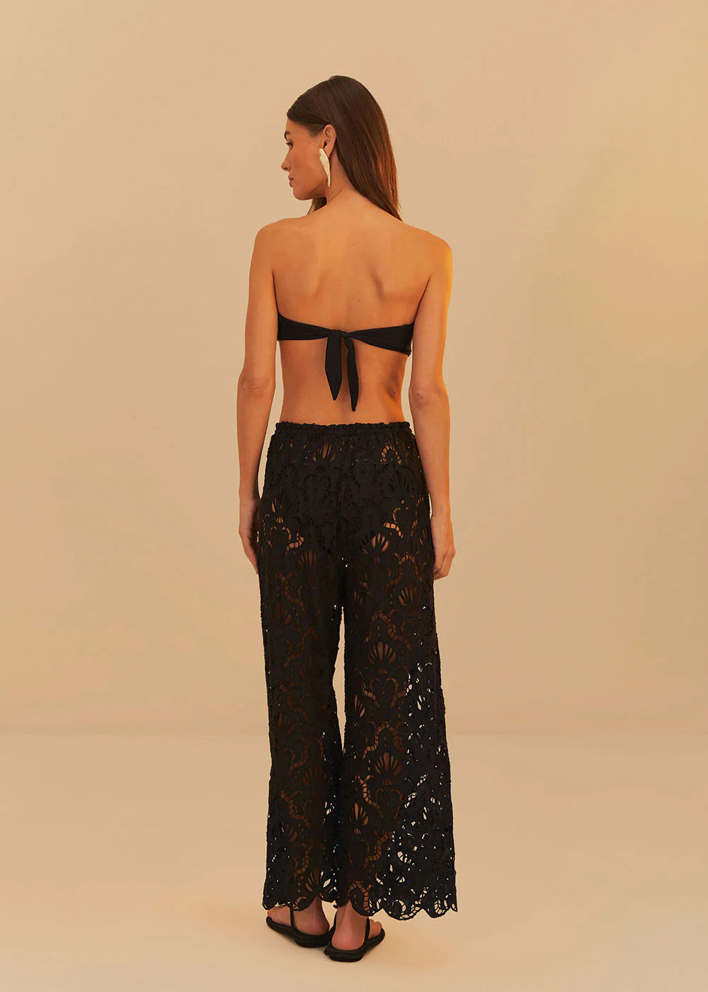 Load image into Gallery viewer, Seashell Eyelet Pants Black
