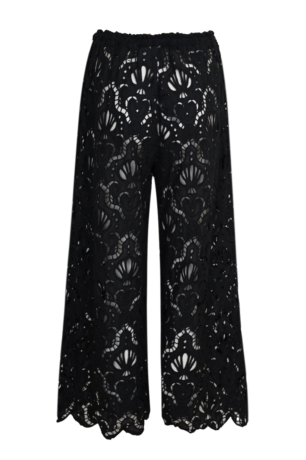 Load image into Gallery viewer, Seashell Eyelet Pants Black
