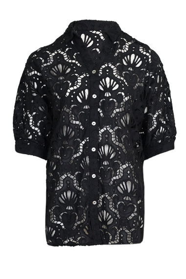 Seashell Eyelet Shirt Black