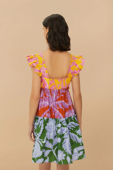 Tropical Swing Mix Mini Dress