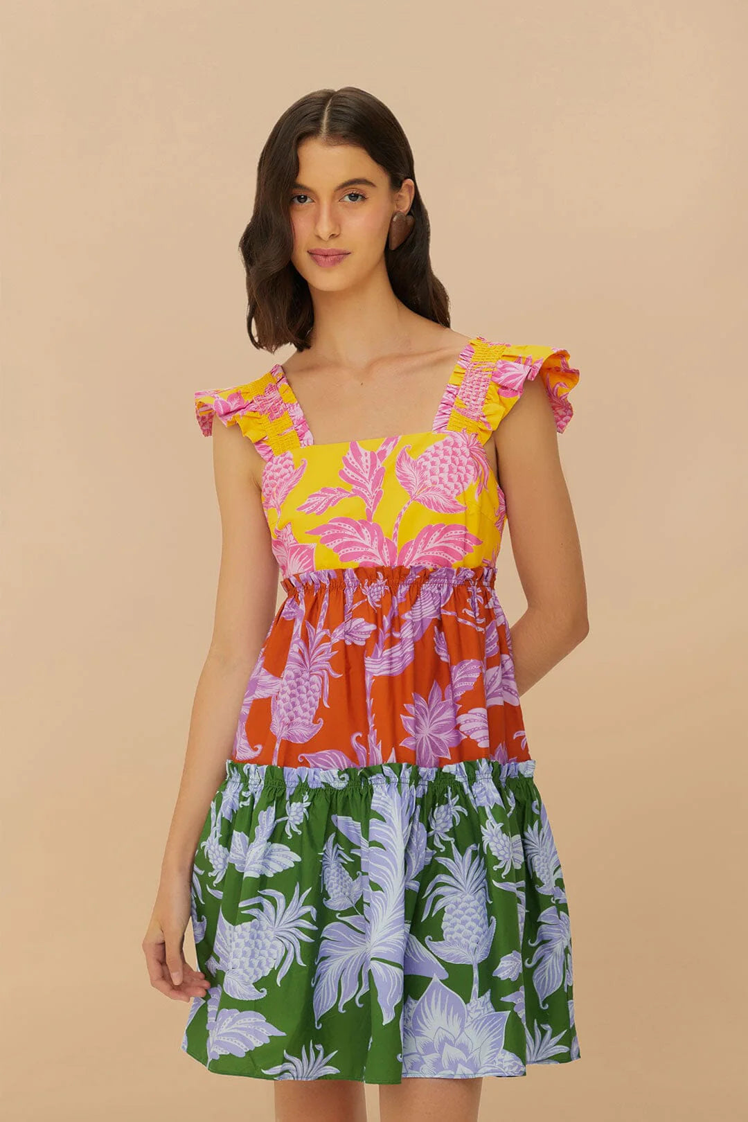 Load image into Gallery viewer, Tropical Swing Mix Mini Dress

