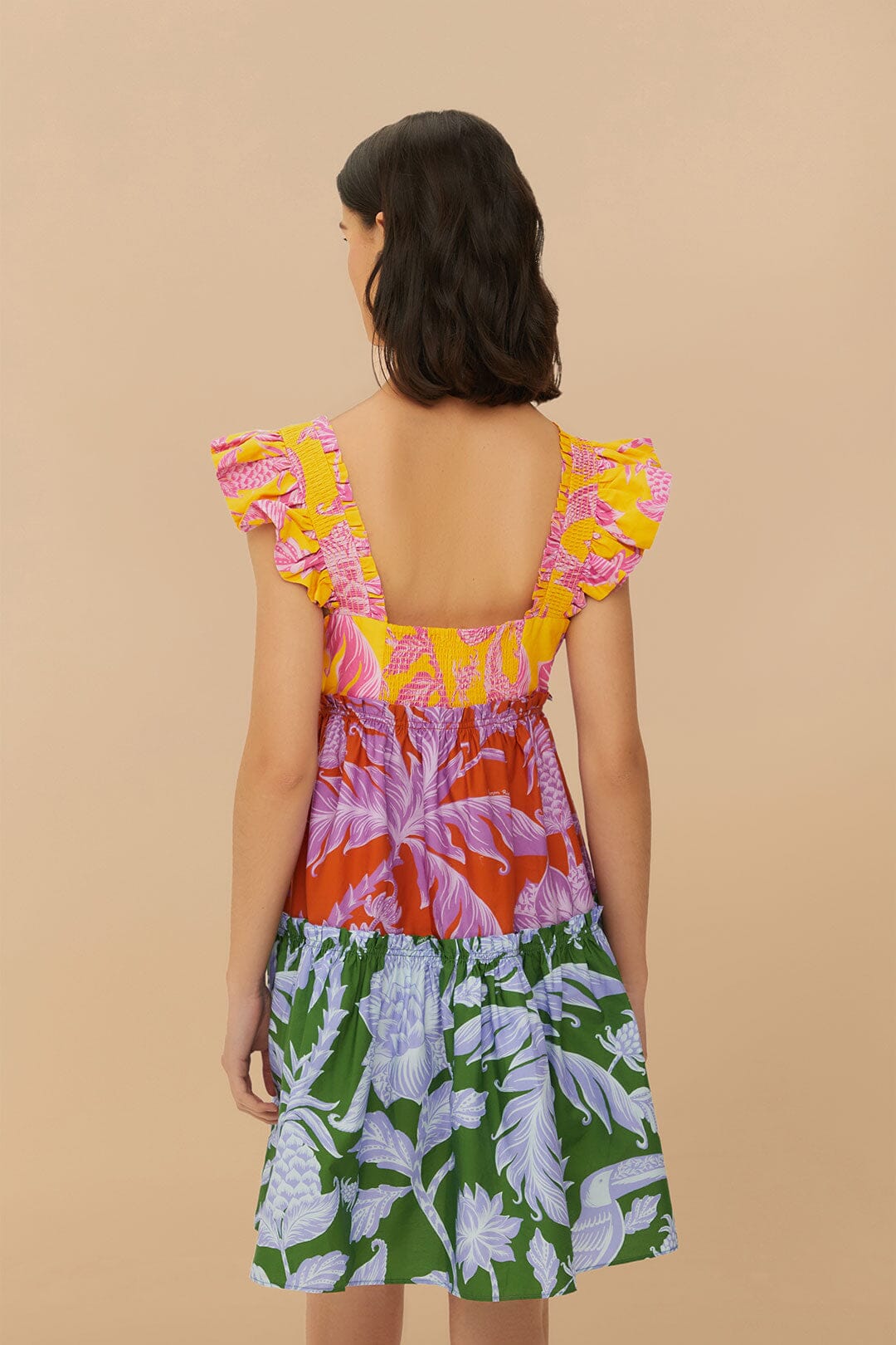 Load image into Gallery viewer, Tropical Swing Mix Mini Dress
