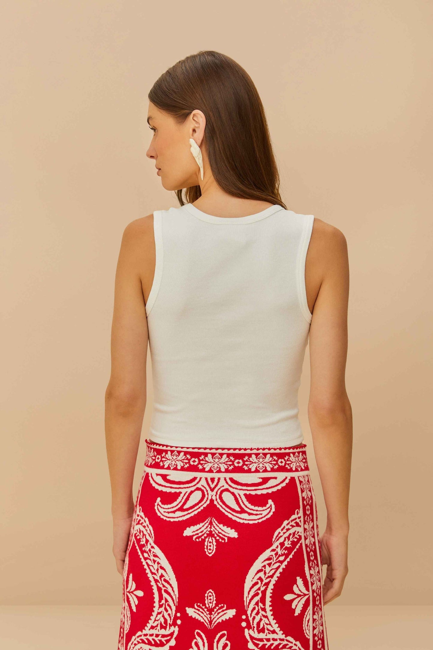 Load image into Gallery viewer, Embroidered Tank Top Off White
