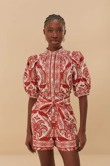 Tropical Cameo Off-White Romper