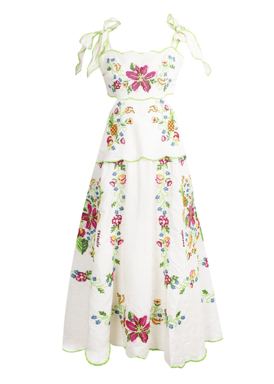 farm rio off white tropical romance maxi dress Tropical Romance Off White Maxi Dress