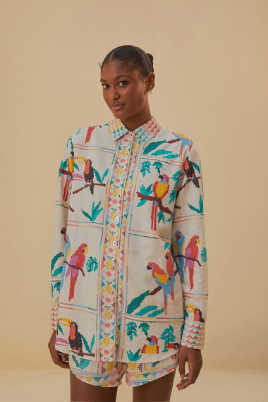 Tropical Stitch Long Sleeve Shirt - Top