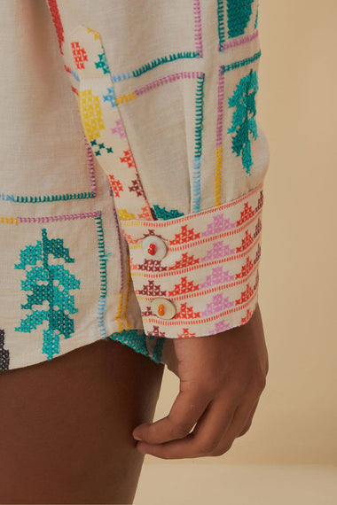 Tropical Stitch Long Sleeve Shirt - Top