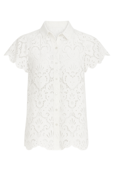 White Seashell Eyelet Shirt