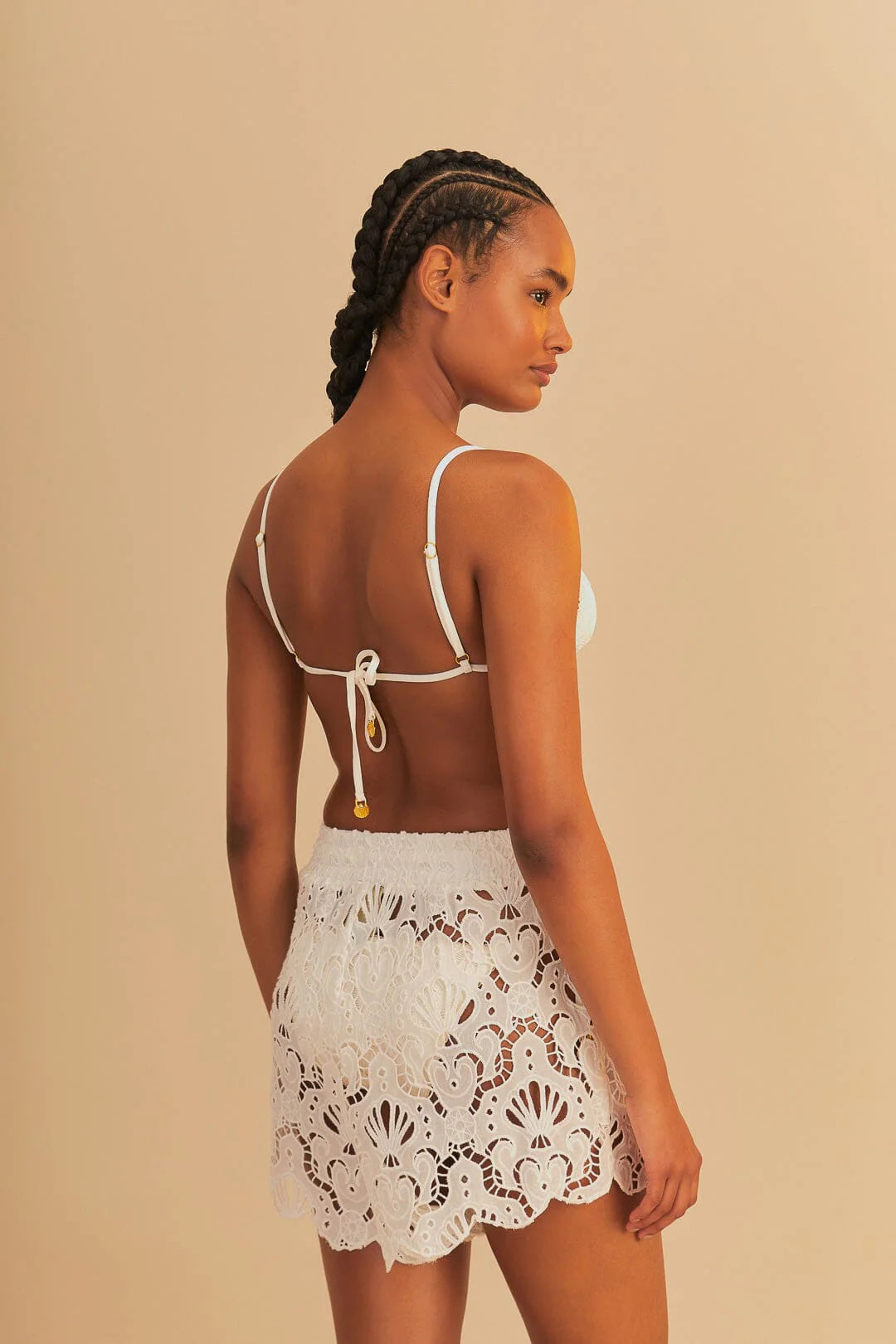 Load image into Gallery viewer, White Seashell Eyelet Short
