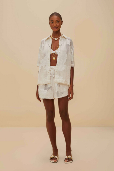 White Flower Shorts