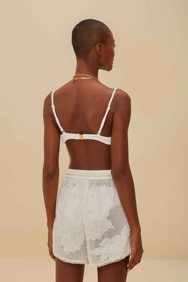 White Flower Shorts
