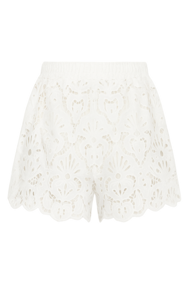White Seashell Eyelet Short