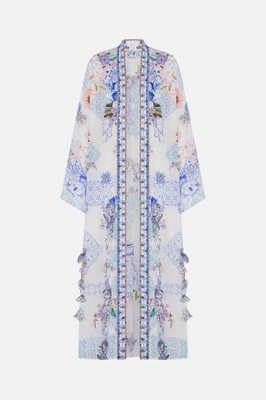 Flare Sleeve Long Robe Paint Me Positano - OS - Dress