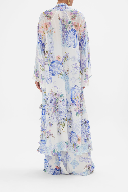 Load image into Gallery viewer, Flare Sleeve Long Robe Paint Me Positano - OS - Dress
