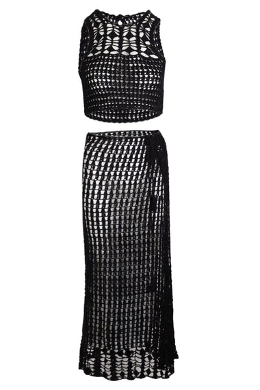 Remi Crop Top & Eliana Skirt Black