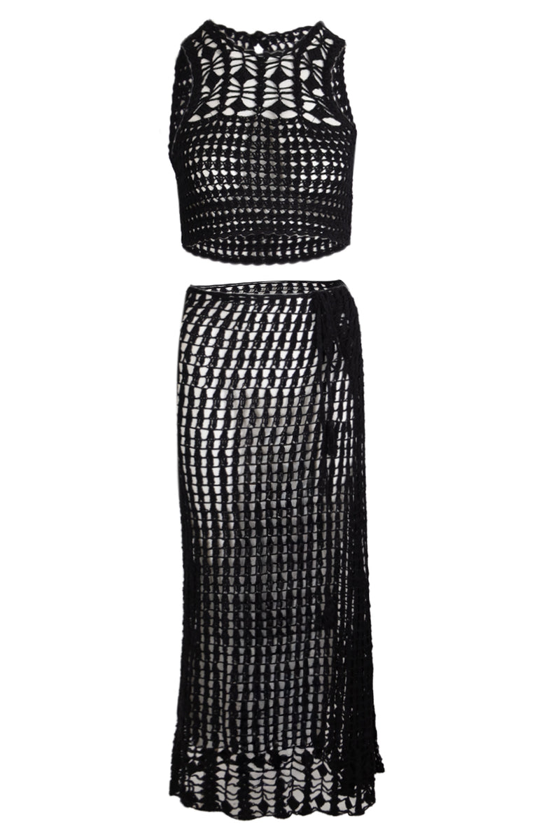 Remi Crop Top & Eliana Skirt Black