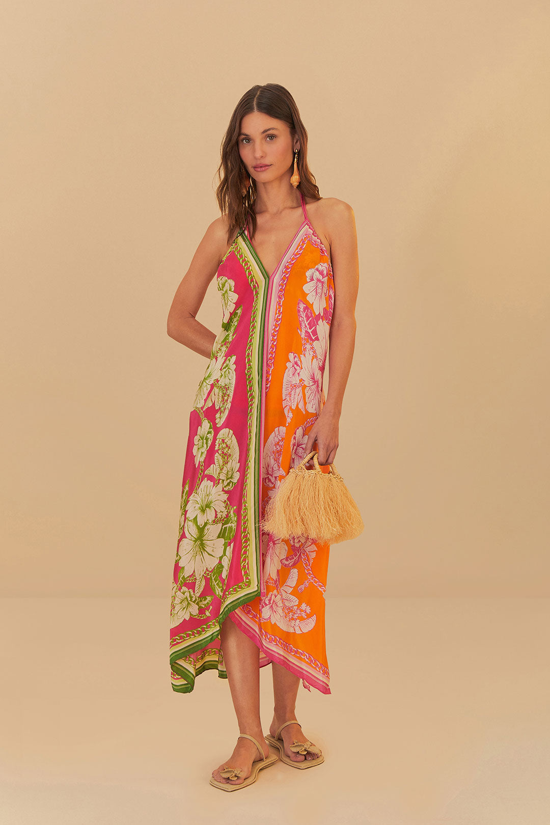 Load image into Gallery viewer, Floral Elegance Mixed Scarves Long Cover Up
