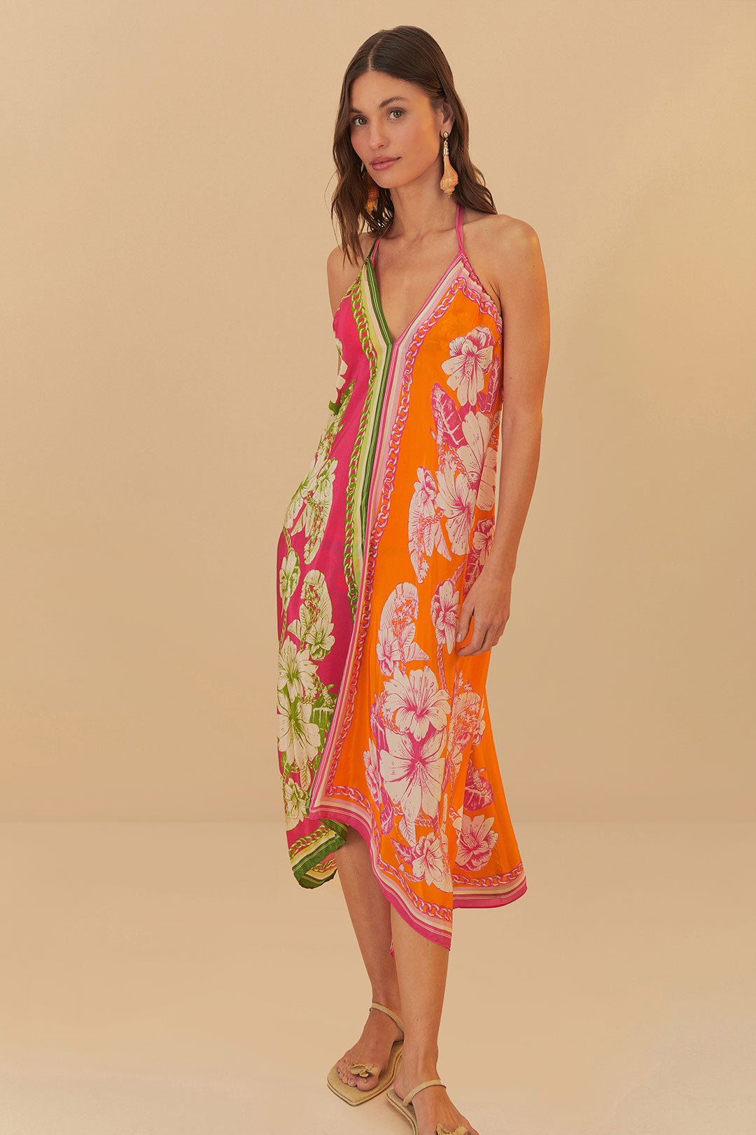 Load image into Gallery viewer, Floral Elegance Mixed Scarves Long Cover Up
