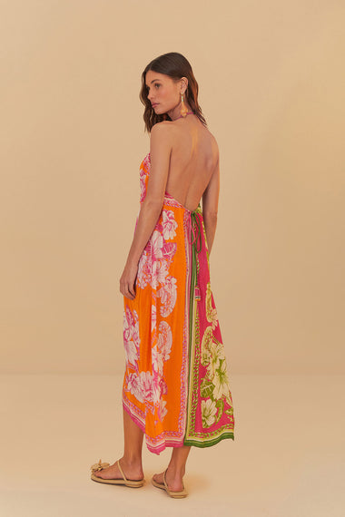 Floral Elegance Mixed Scarves Long Cover Up