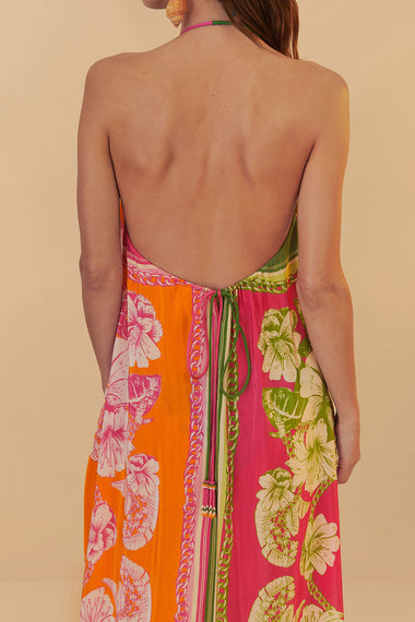 Floral Elegance Mixed Scarves Long Cover Up