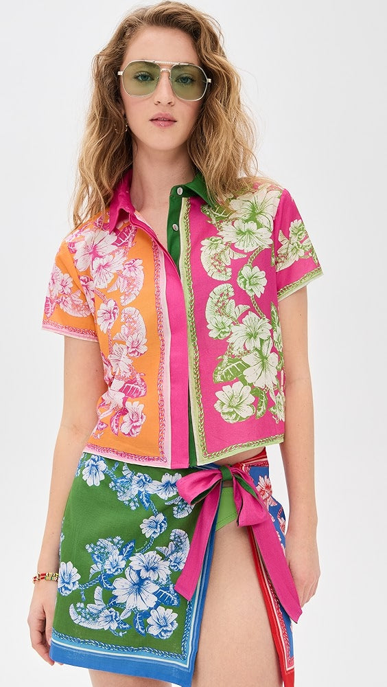 Load image into Gallery viewer, Floral Elegance Mixed Scarves Shirt
