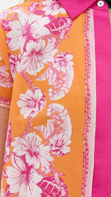 Floral Elegance Mixed Scarves Shirt