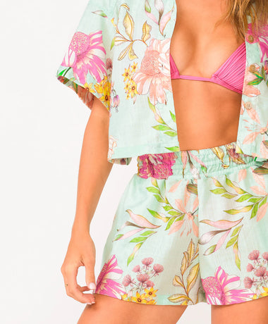 Darcy Button Crop Top Floret