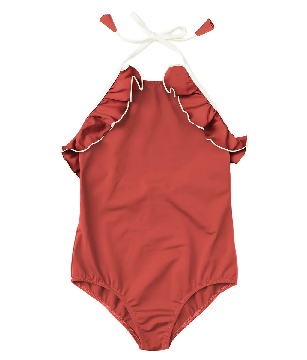 Load image into Gallery viewer, Girls Ruffle Swimsuit - One Piece
