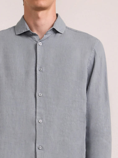 Antonio Linen Long Sleeve Shirt Coastal Blue