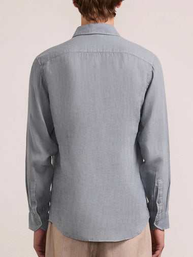 Antonio Linen Long Sleeve Shirt Coastal Blue