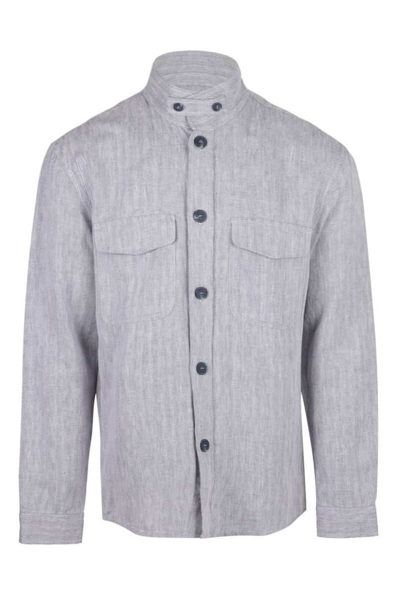 Nuno Casual Linen Blend Shacket Dusk