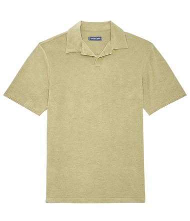 Men’s Faustino Terry Cotton Blend Polo - Jungle Green - Top