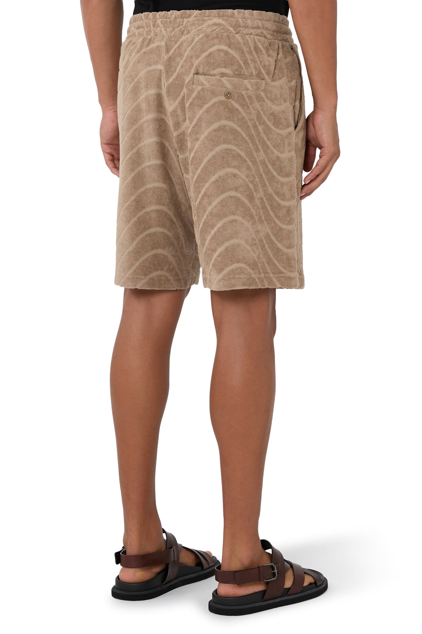Load image into Gallery viewer, Augusto Cotton Blend Fibra Jacquard Shorts Khaki

