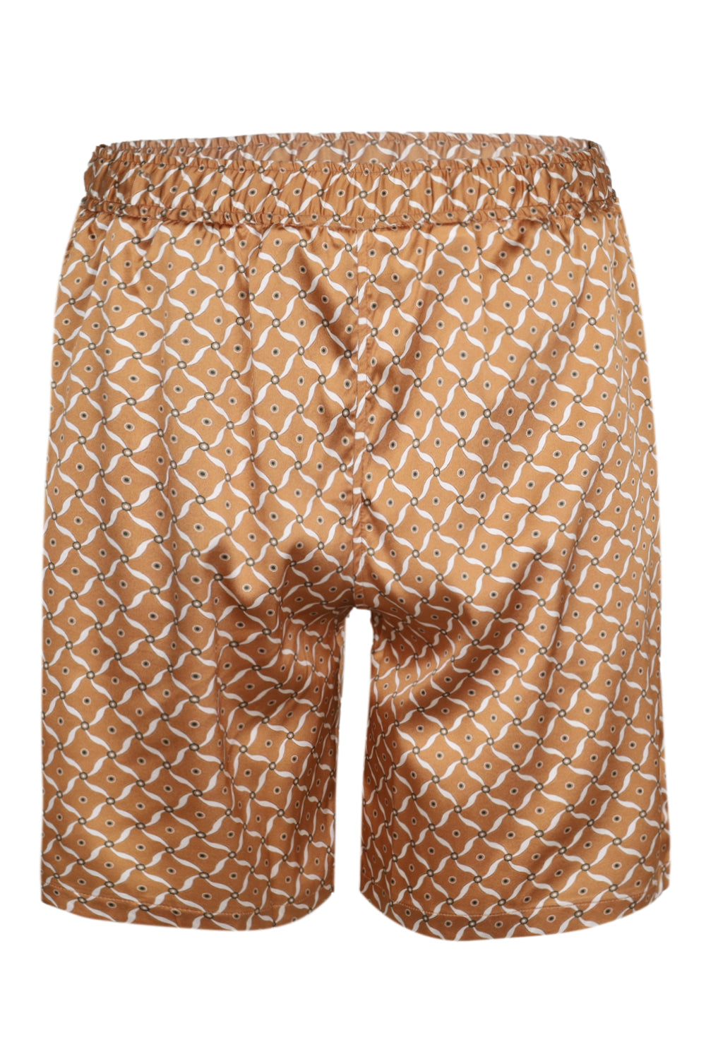Palma Silk Lotus Printed Shorts Almond and Ivory