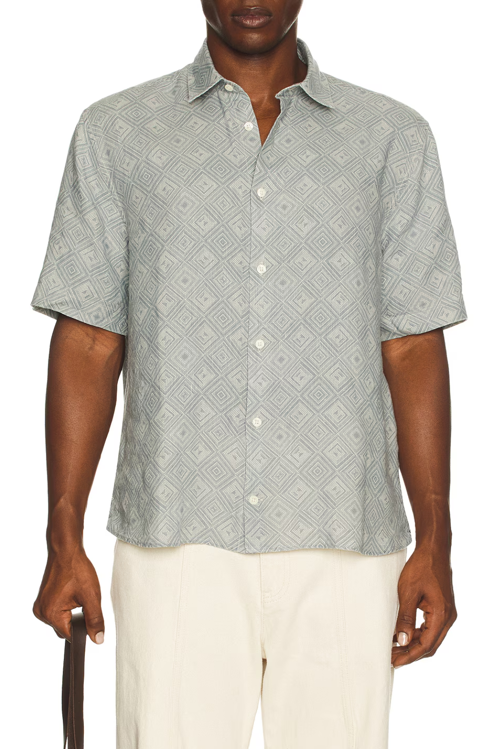 Load image into Gallery viewer, Castro Linen Shirt Angra Madeira Print Coastal Blue
