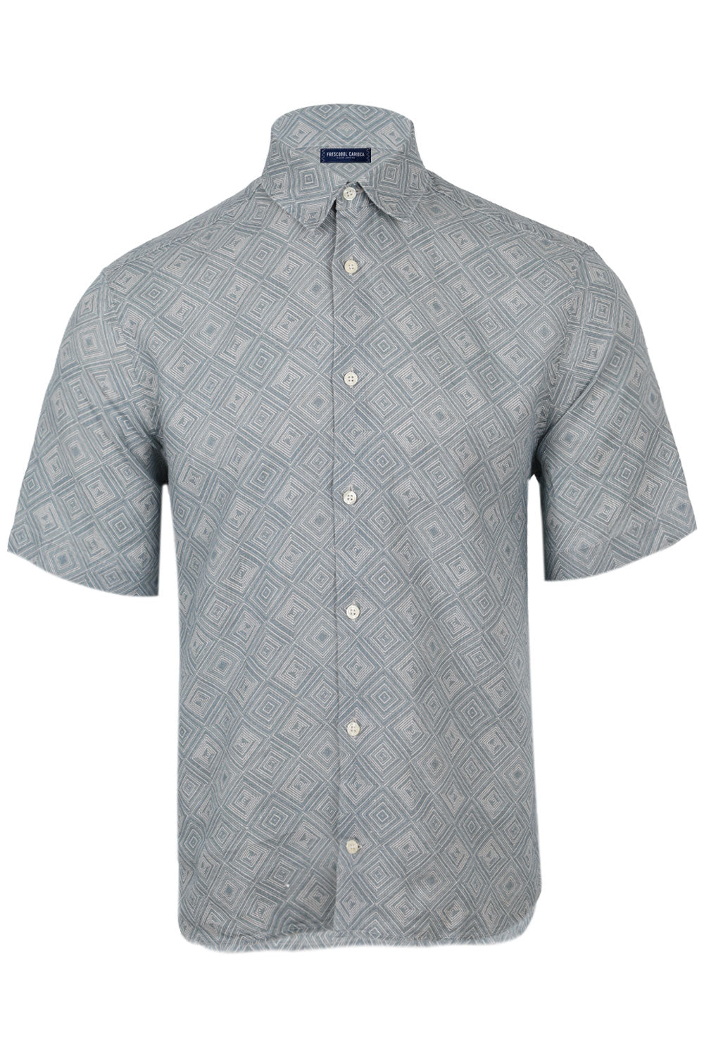 Load image into Gallery viewer, Castro Linen Shirt Angra Madeira Print Coastal Blue
