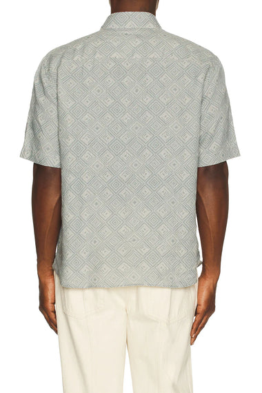 Castro Linen Shirt Angra Madeira Print Coastal Blue