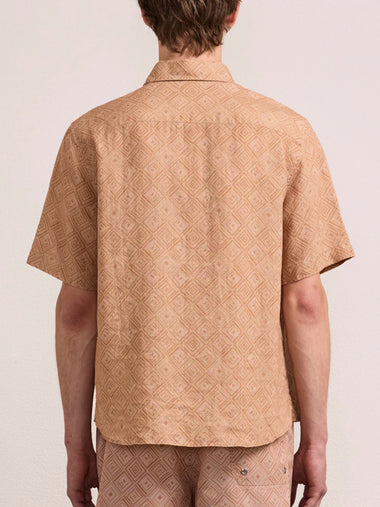 Castro Linen Shirt Angra Madeira Print Copper