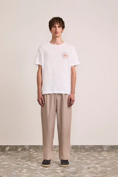 Dinis Linen Blend Art of Summering Printed Tee Copper